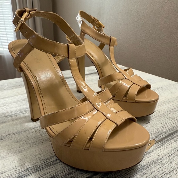 MICHAEL Michael Kors Patent Platform open toe Heels size 7.5 - Picture 1 of 15